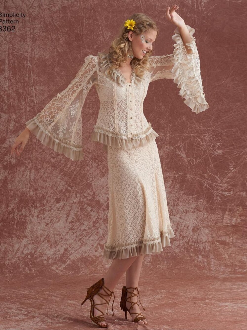 Simplicity 8362 Misses' Lace Blouse and Skirt Sewing Pattern, Sizes 6-14 NEW - Picture 3 of 7